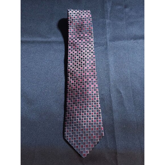 Alfani Mens Geometric Checkered Silk Tie Classic - Picture 7 of 13